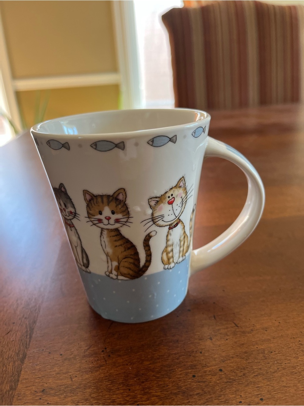 Casa Signature- Cute Cat Ceramic Coffee Mug in Light Blue